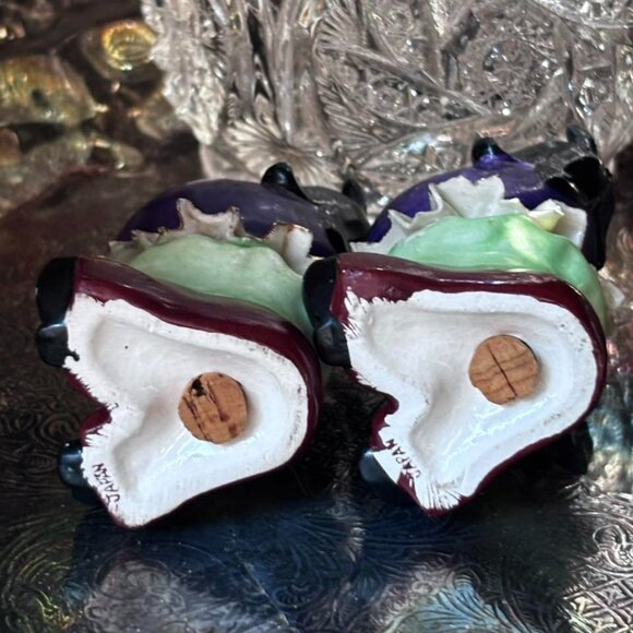 Vintage Anthropomorphic Eggplant Salt & Pepper Shakers – Japan, 1950s Vegetable - Picture 2 of 8